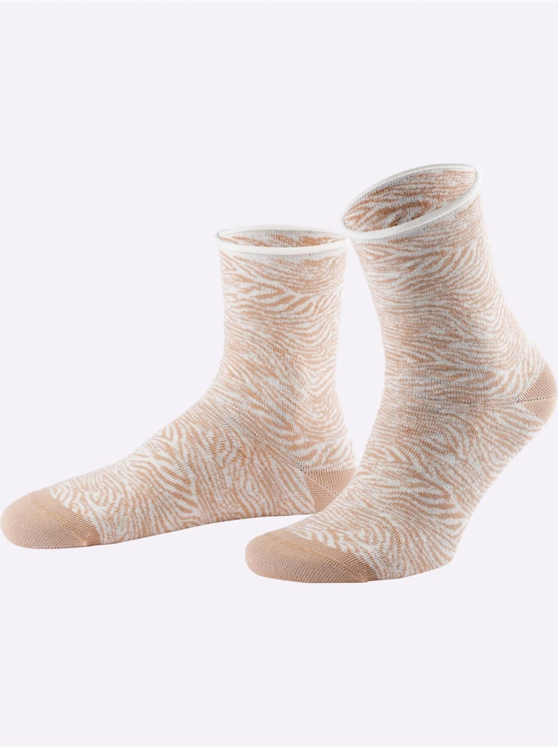 Lot de 5  - Socquettes Pour Dames Qualité Coton - Taille Standard - Witt Marron - Kiabi