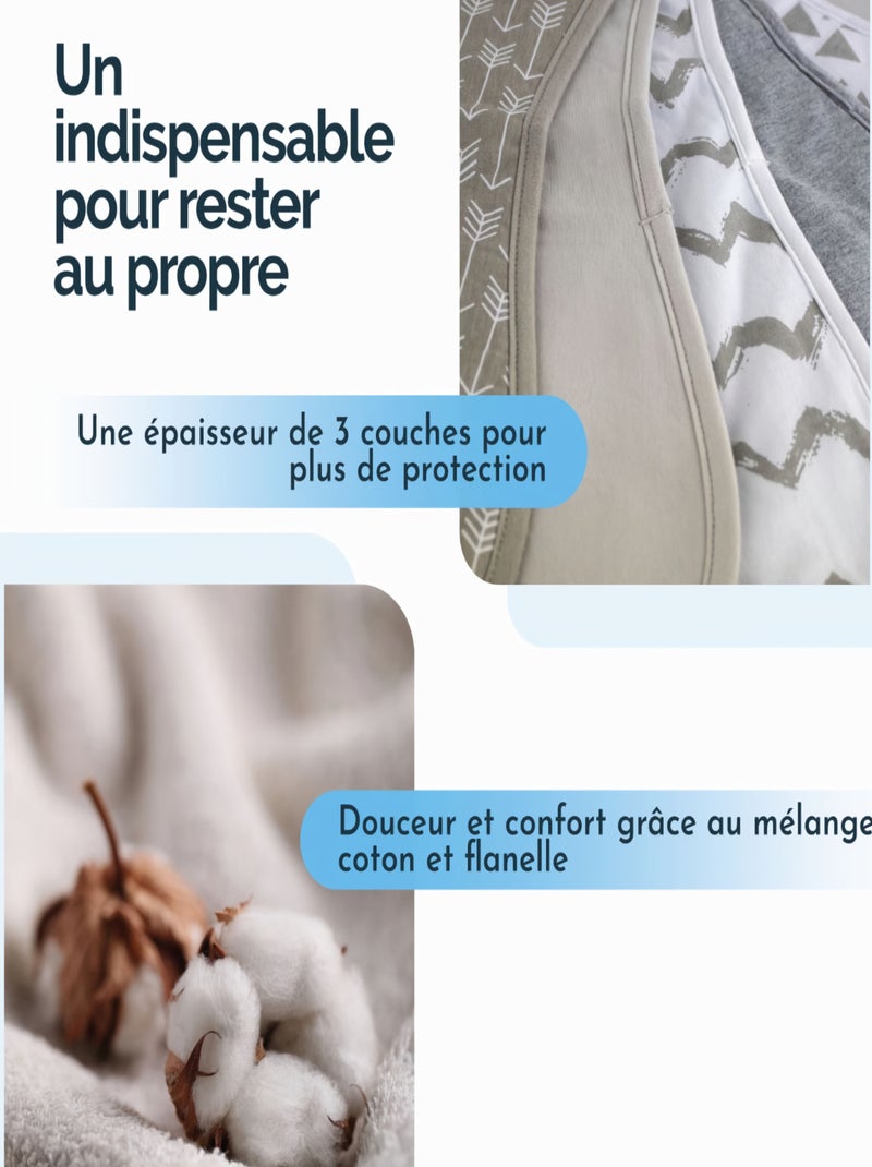 Lot de 5 bavoirs bébé pour épaule 100% coton - Monsieur Bébé Multicolore - Kiabi