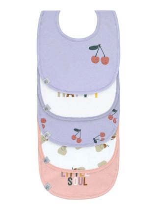 Lot de 5 bavoirs en éponge imperméable 3-18 mois Happy Fruits Cerise
