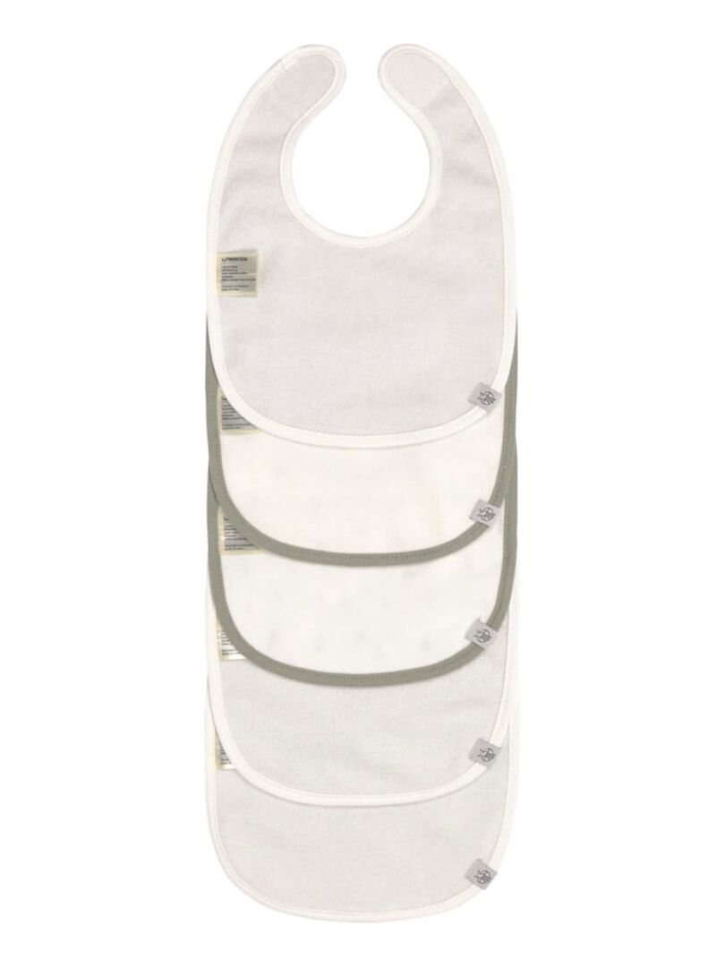 Lot De 3 Bavoirs Bébé Bio BabyCalin - Taille 28x32 Cm, En Coton Bio éponge, Avec Lacets