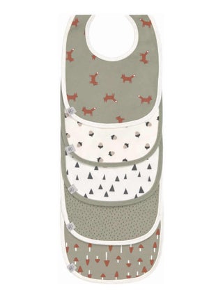 Lot de 5 bavoirs en éponge imperméable 3-18 mois Little Forest Renard