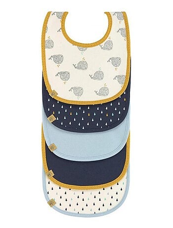 Lot de 5 bavoirs éponge Little Water Baleine