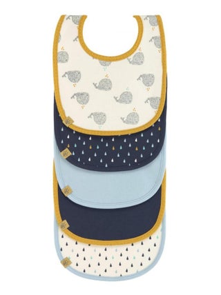 Lot de 5 bavoirs éponge Little Water Baleine