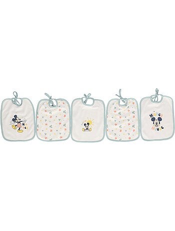 Lot de 5 Bavoirs Mickey - 100% Coton