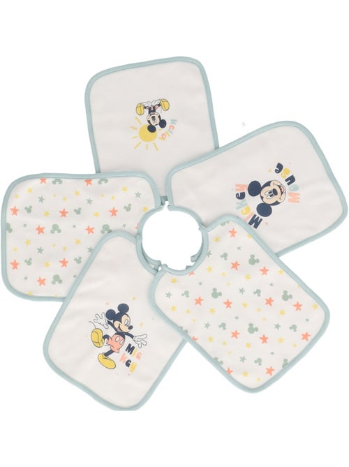 Lot de 5 Bavoirs Mickey - 100% Coton - Kiabi