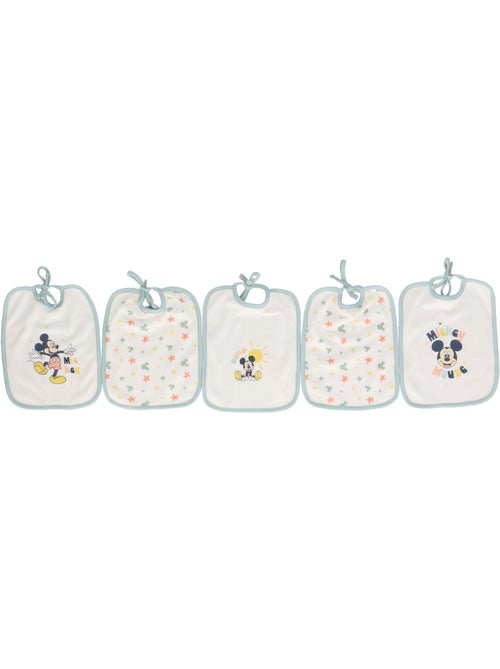 Lot de 5 Bavoirs Mickey - 100% Coton - Kiabi