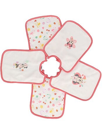 Lot de 5 Bavoirs Minnie - 100% Coton