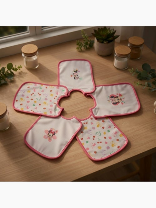 Lot de 5 Bavoirs Minnie - 100% Coton - Kiabi