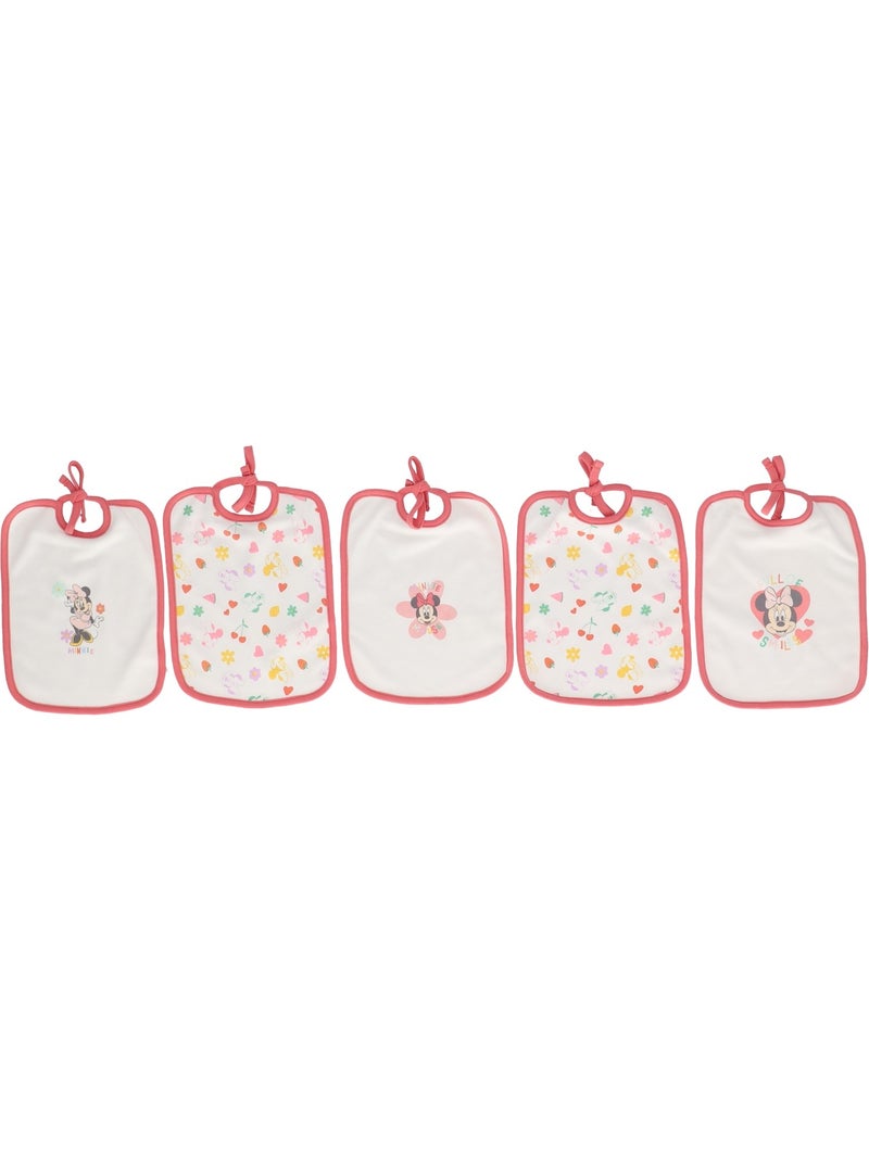 Lot de 5 Bavoirs Minnie - 100% Coton Rose - Kiabi