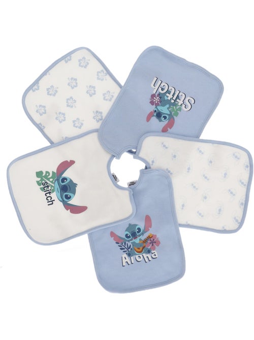 Lot de 5 Bavoirs Stitch - 100% Coton - Kiabi