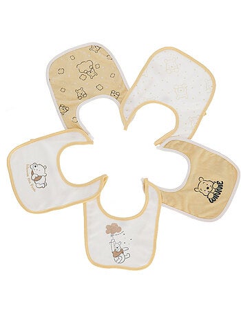Lot de 5 Bavoirs Winnie - 100% Coton