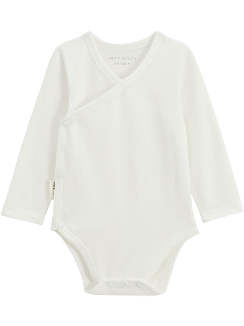 Lot de 5 bodies bébé manches longues ouverture croisée Mini Rêve Ecru - Kiabi