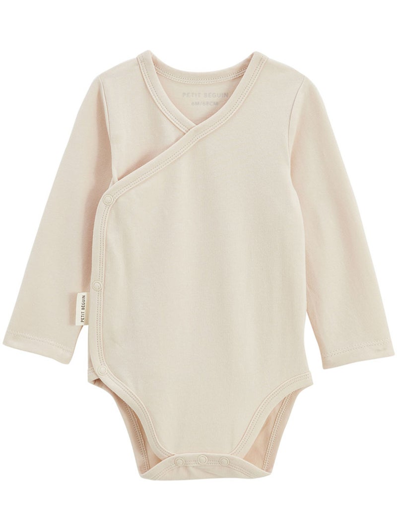 Lot de 5 bodies bébé manches longues ouverture croisée Mini Rêve Ecru - Kiabi