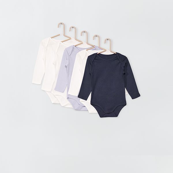 Lot De 5 Bodies Eco Concus Bebe Fille Kiabi 7 00