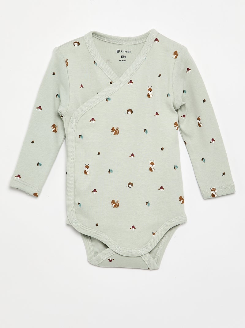 Lot de 5 bodies imprimés en coton Bleu - Kiabi