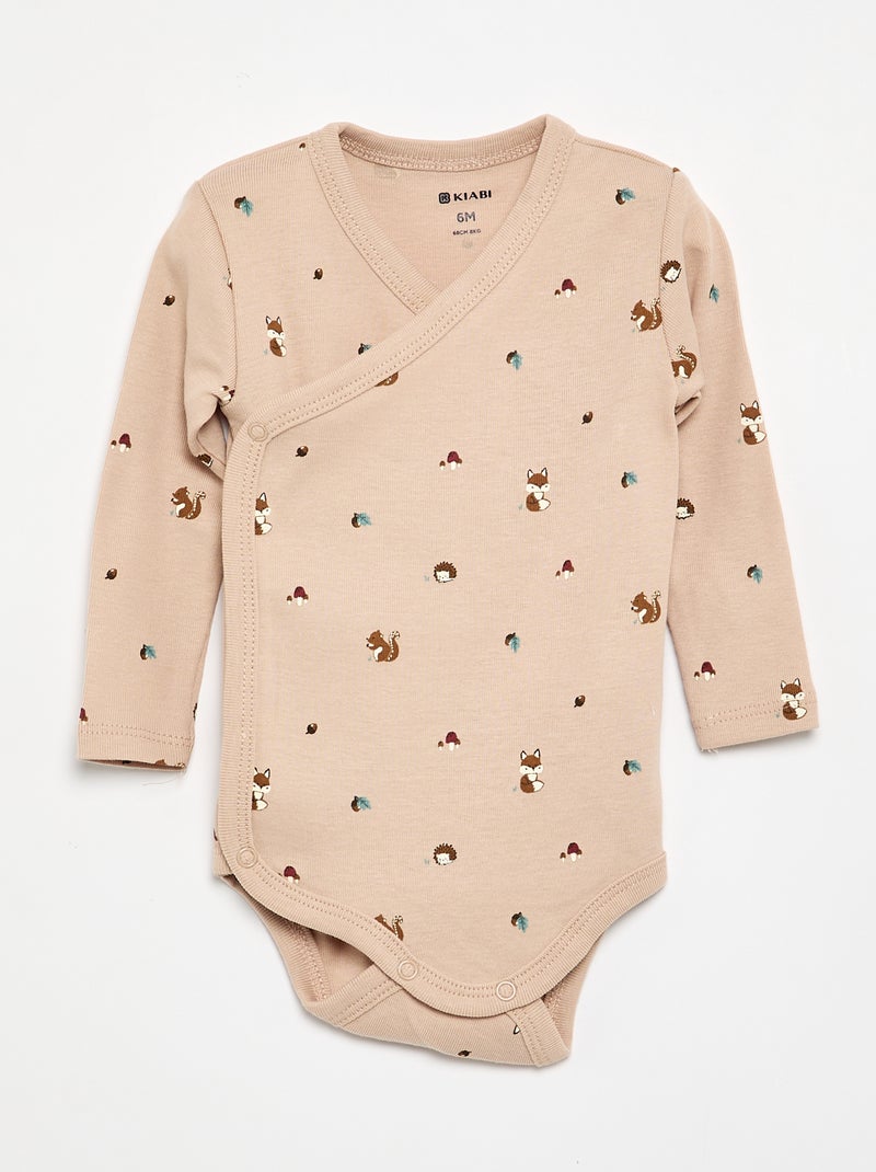 Lot de 5 bodies imprimés en coton Bleu - Kiabi