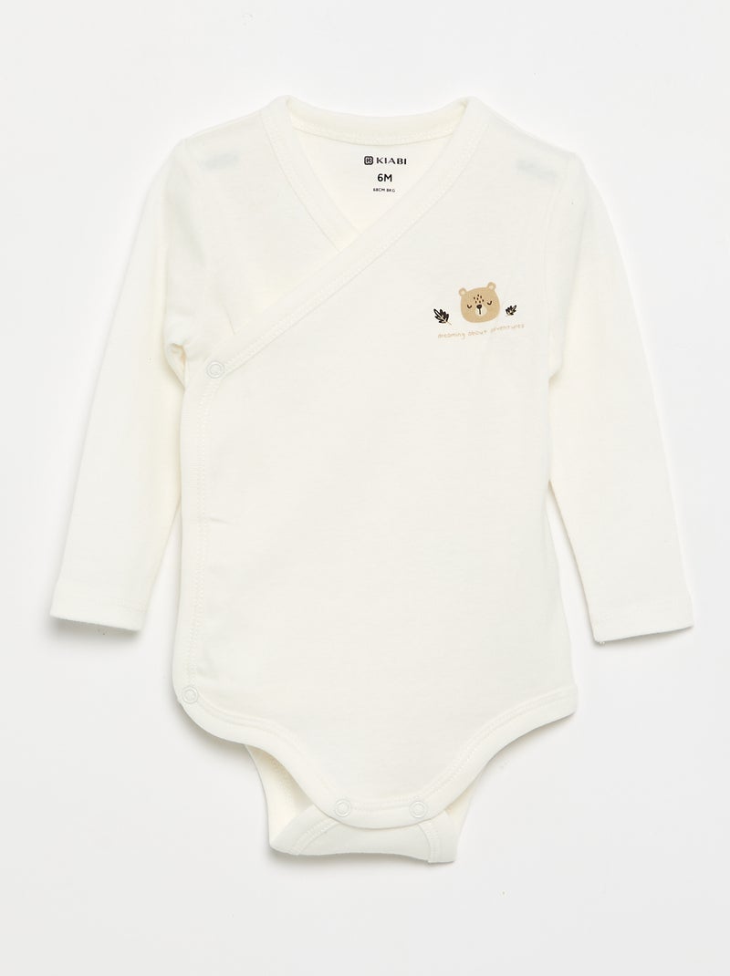 Lot de 5 bodies imprimés en coton Marron - Kiabi