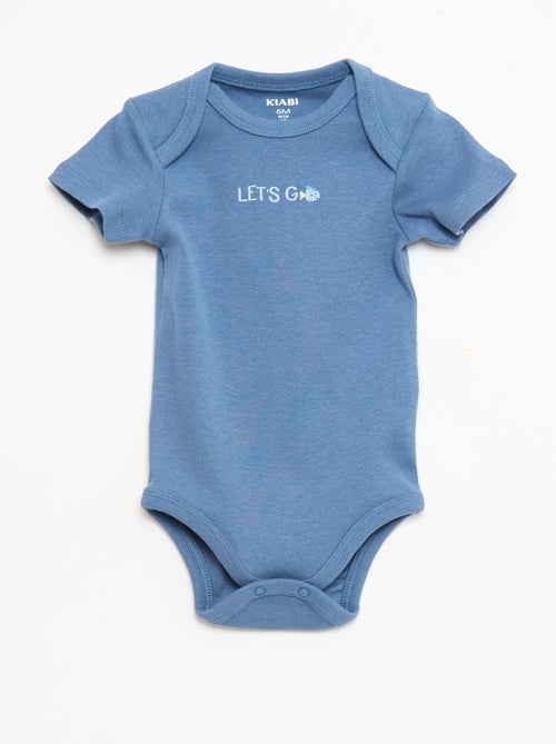 Lot de 5 bodies manches courtes en coton - Kiabi