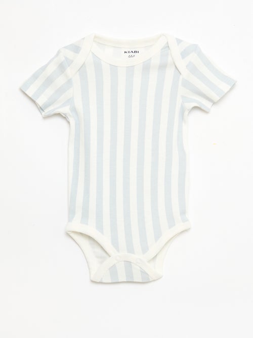 Lot de 5 bodies manches courtes en coton - Kiabi