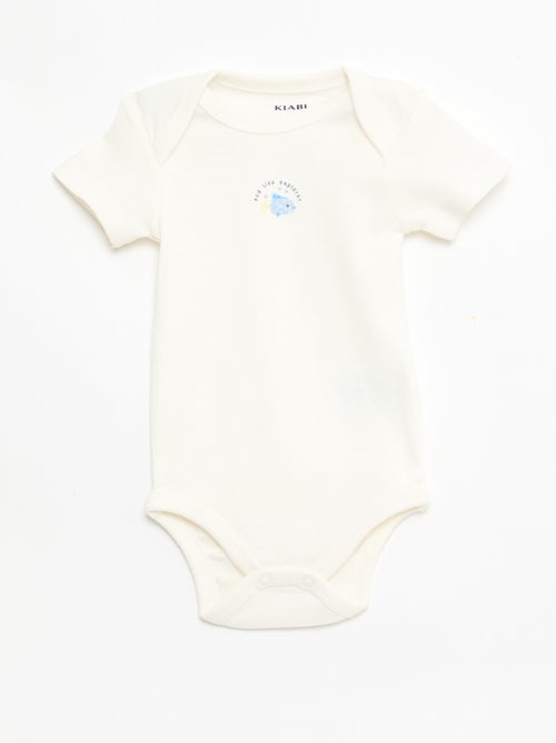 Lot de 5 bodies manches courtes en coton - Kiabi