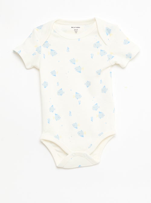 Lot de 5 bodies manches courtes en coton - Kiabi