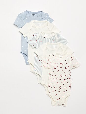 Lot de 5 bodies manches courtes en coton