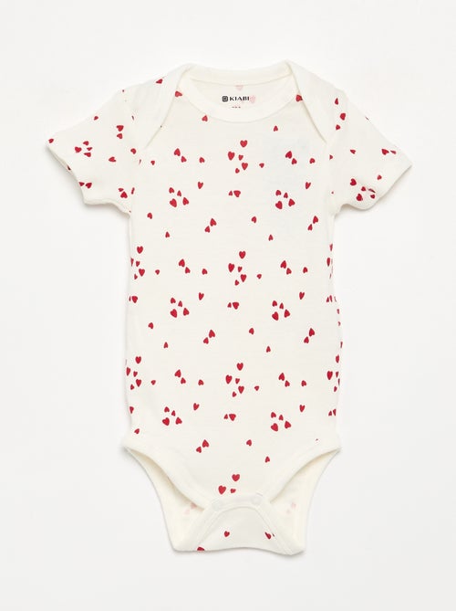 Lot de 5 bodies manches courtes en coton - Kiabi