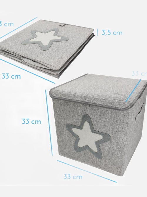 Lot de 5 boites de rangement, coffre à jouets pour enfant avec couvercle - Monsieur Bébé - Kiabi