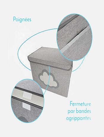 Lot de 5 boites de rangement, coffre à jouets pour enfant avec couvercle - Monsieur Bébé