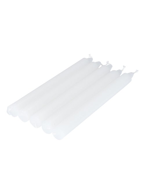 Lot de 5 bougies chandelier 20 cm Tendance uni blanc - Kiabi