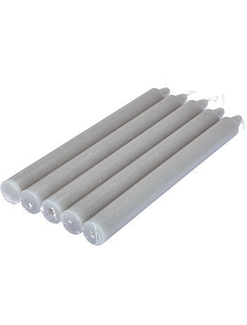 Lot de 5 bougies chandelier 20 cm tendance uni taupe