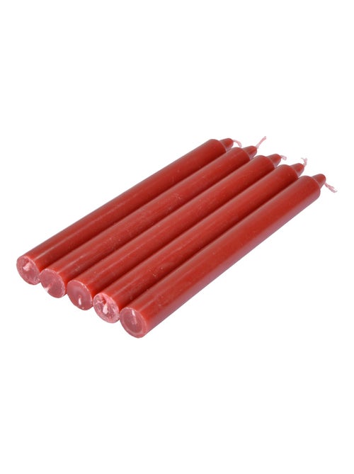 Lot de 5 bougies chandelier 20 cm Tendance uni rouge - Kiabi