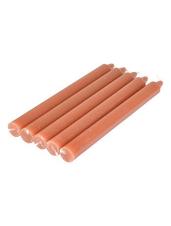 Lot de 5 bougies chandelier 20 cm Tendance uni taupe