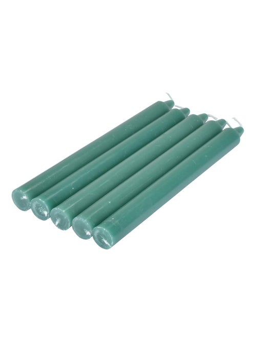 Lot de 5 bougies chandelier 20 cm Tendance uni vert - Kiabi
