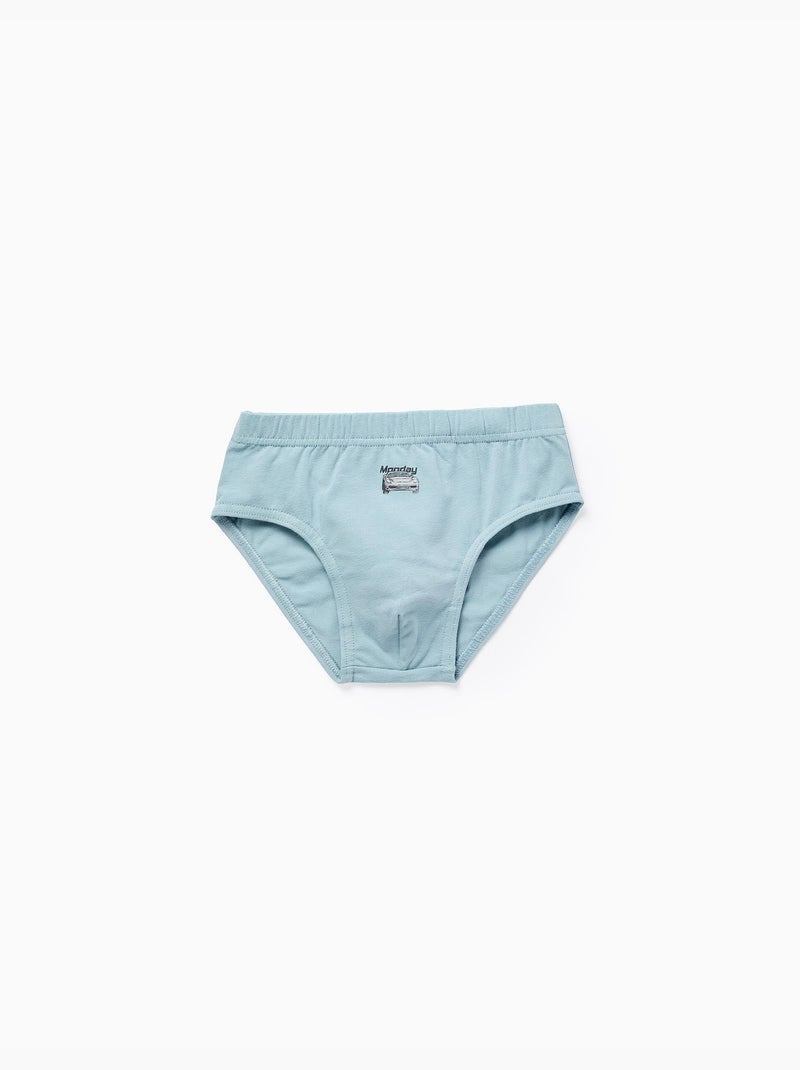 Lot de 5 Boxers Cars & Days Bleu Jaune Gris - Kiabi