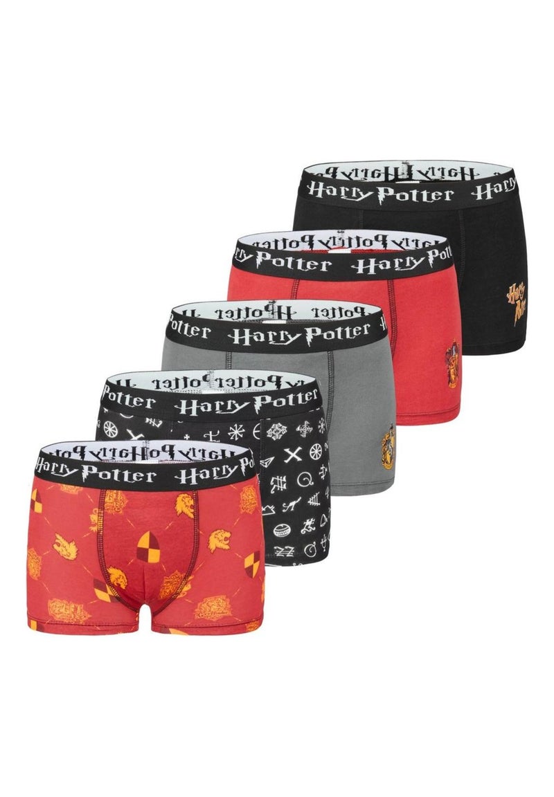 Lot de 5 Boxers coton garçon imprimé Harry Potter Rouge - Kiabi