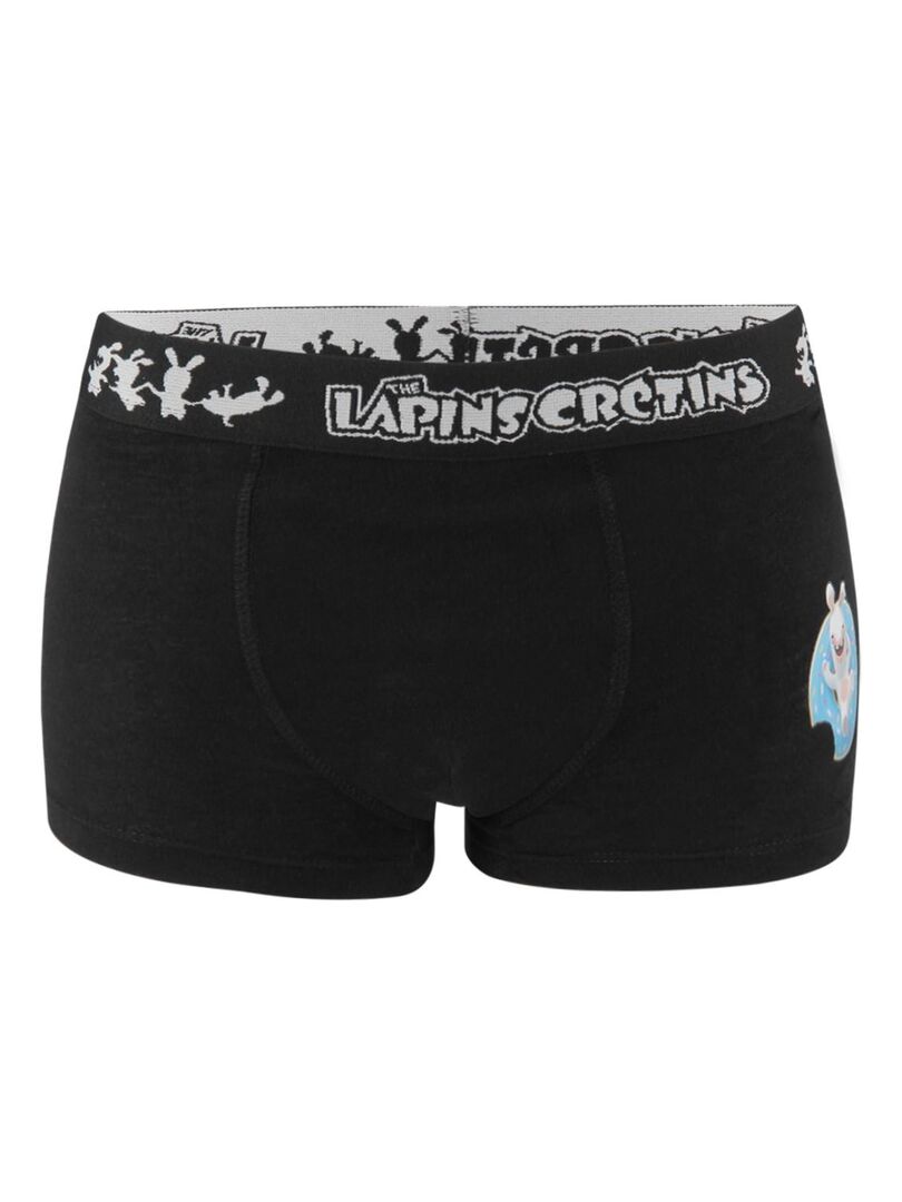Lot de 5 Boxers coton garçon Lapins Crétins Lapins Cretins Noir - Kiabi