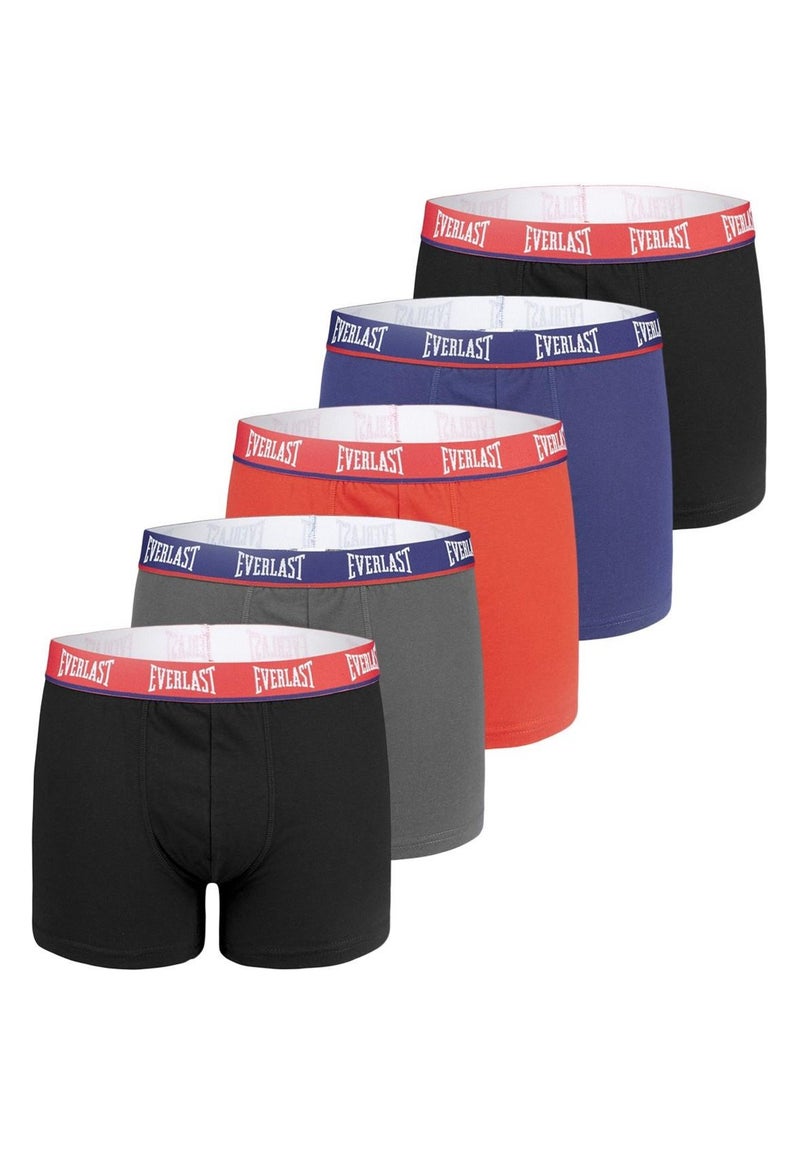 Lot de 5 Boxers coton homme ceinture Brand Everlast Rouge - Kiabi