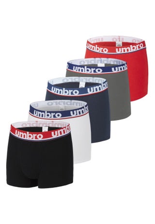 Lot de 5 Boxers coton homme uni Umbro