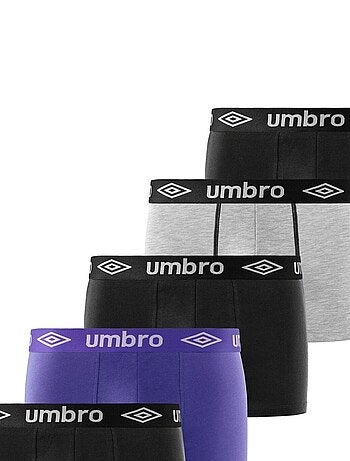 Lot de 5 Boxers coton homme uni Umbro