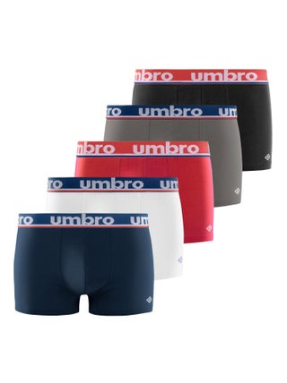 Lot de 5 Boxers coton homme uni Umbro