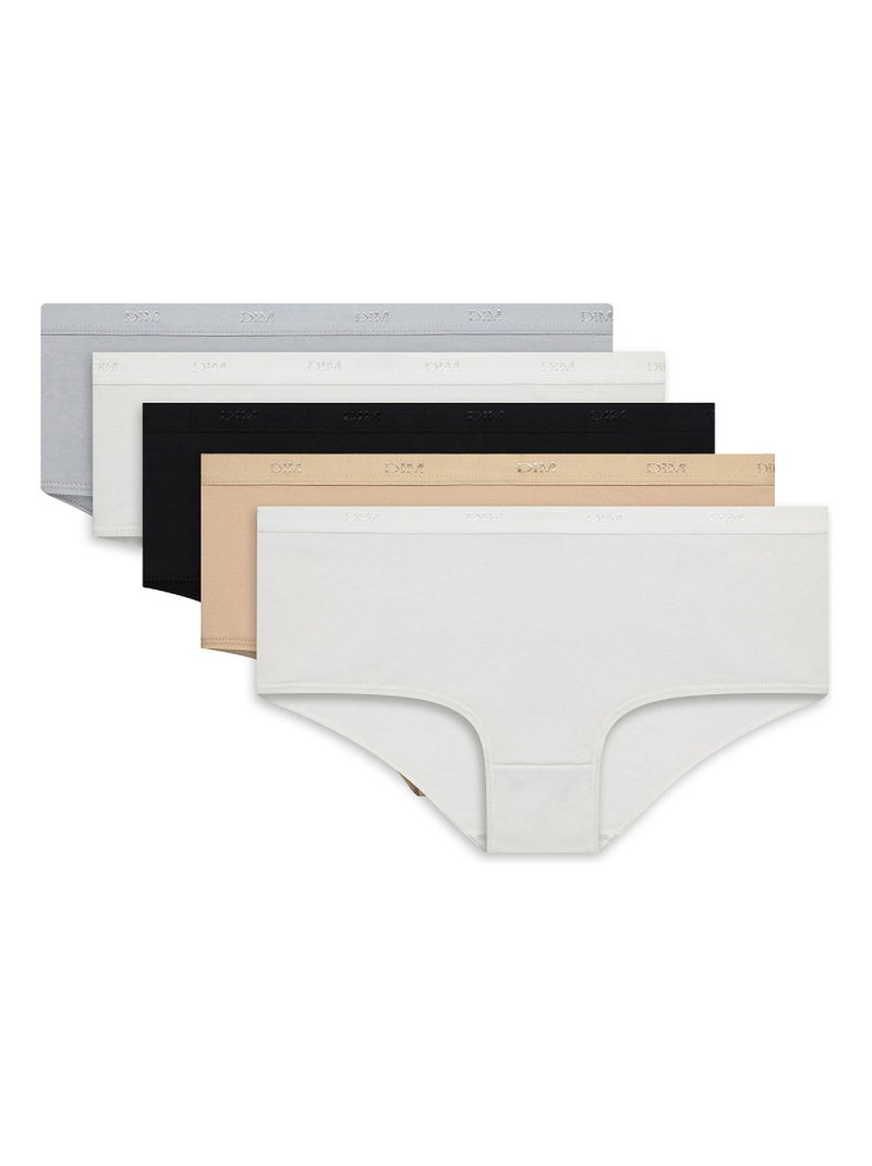 Lot de 5 Boxers Coton Les Pockets Coton Blanc - Kiabi