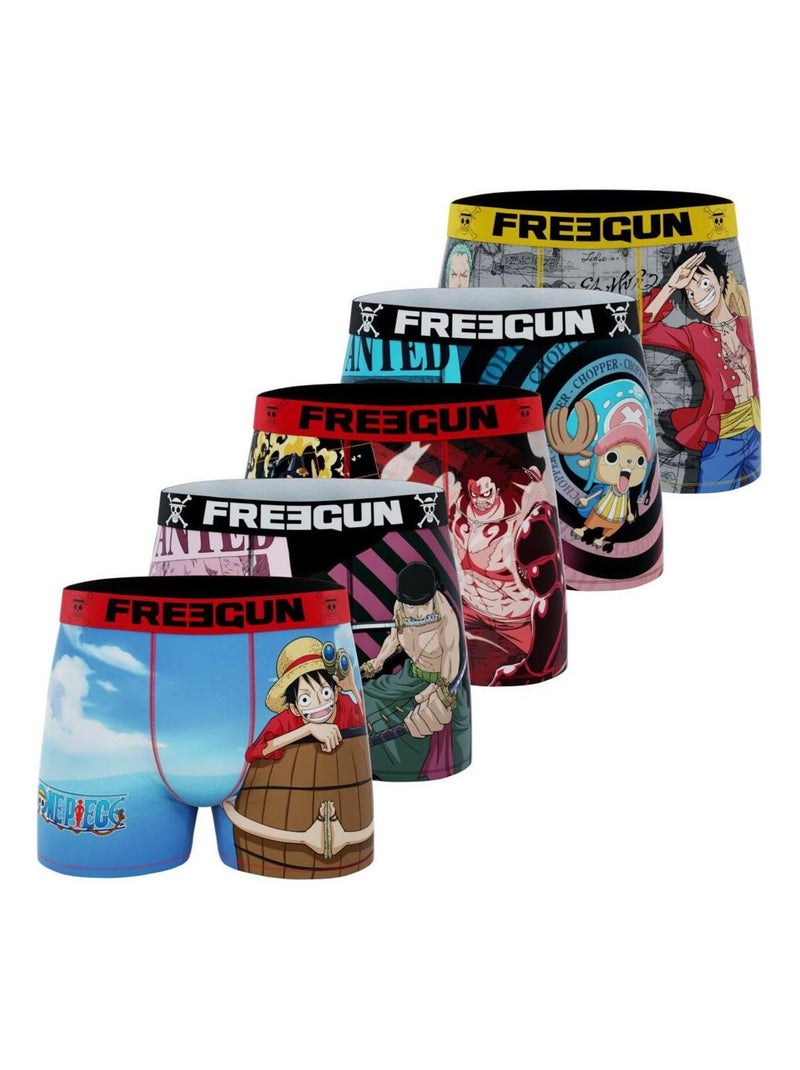 Lot de 5 boxers enfant One Piece Freegun Bleu - Kiabi