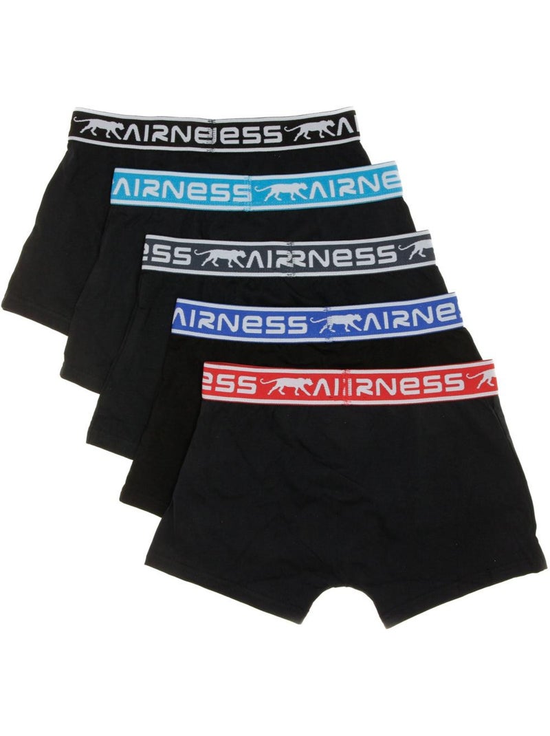Lot de 5 Boxers Garçon Airness Noir - Kiabi