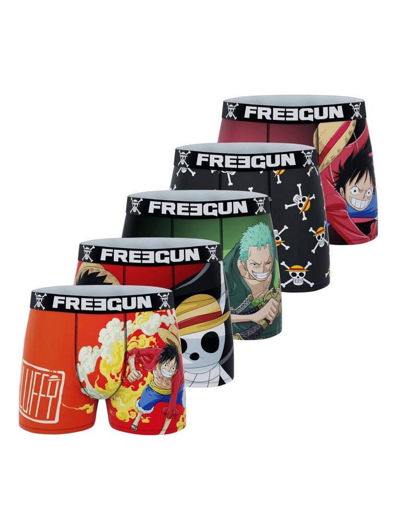 Lot de 5 boxers garçon One piece Freegun Noir - Kiabi