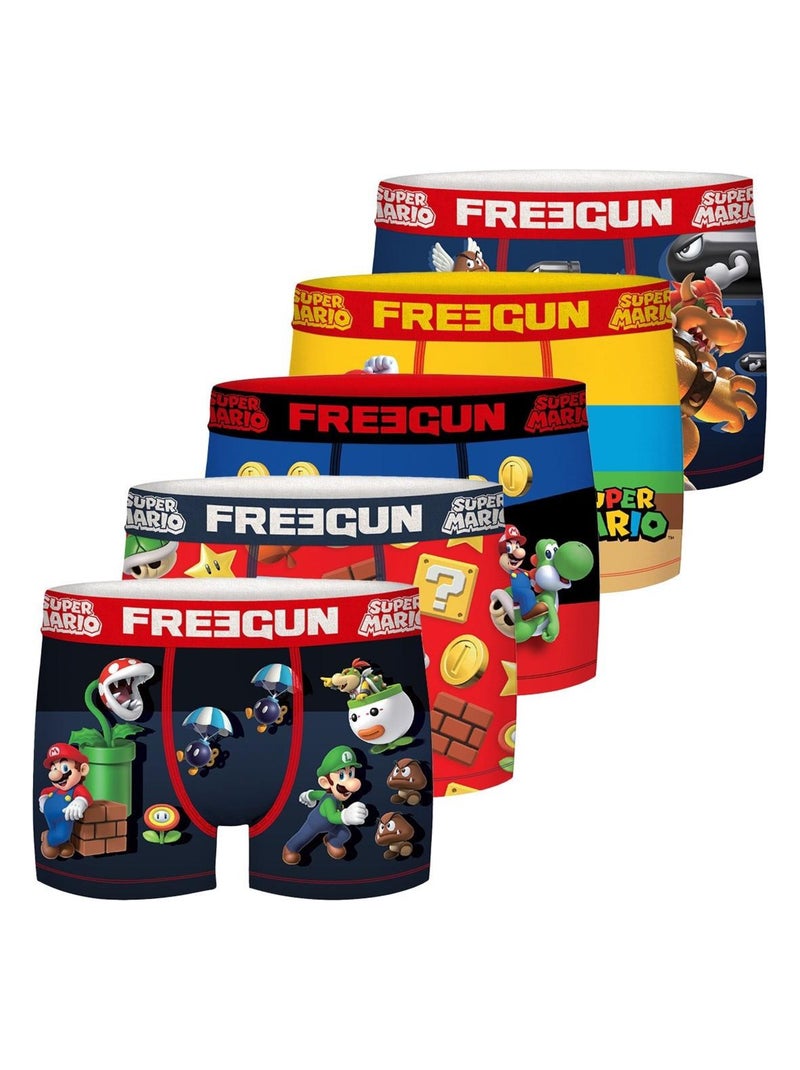 Lot de 5 Boxers garçon Super Mario Freegun Rouge - Kiabi