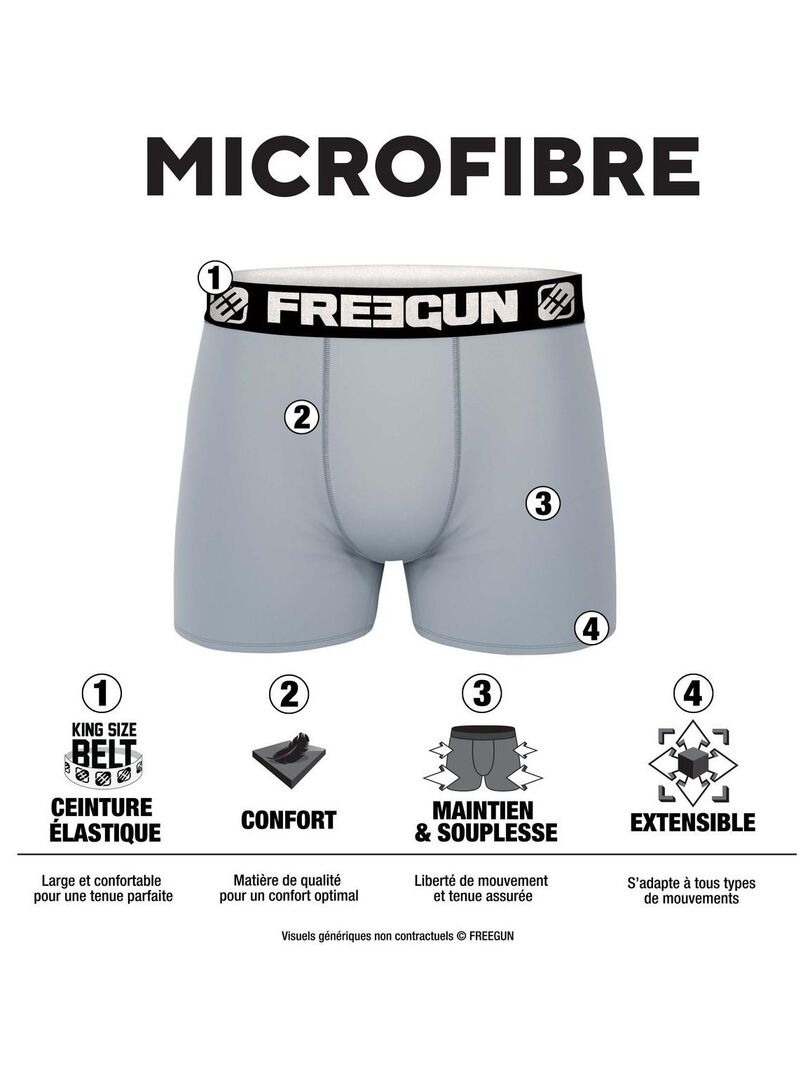 Lot de 5 boxers garçon Uni Freegun Noir - Kiabi