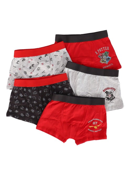 Lot de 5 boxers Harry Potter Warner 10/11 ans - Garçon - 95% Coton/5% Elasthanne - Kiabi