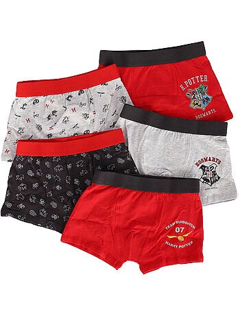 Lot de 5 boxers Harry Potter Warner 6/7 ans - Garçon - 95% Coton/5% Elasthanne