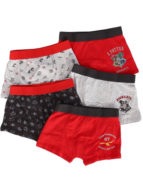 Lot de 5 boxers Harry Potter Warner 8/9 ans - Garçon - 95% Coton/5% Elasthanne - Kiabi Lot de 5 boxers Harry Potter Warner 8/9 ans - Garçon - 95% Coton/5% Elasthanne - Kiabi
